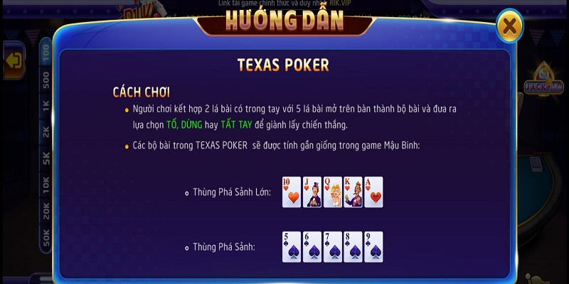 Chiến thuật chơi Texas Poker tại Rikvip hiệu quả