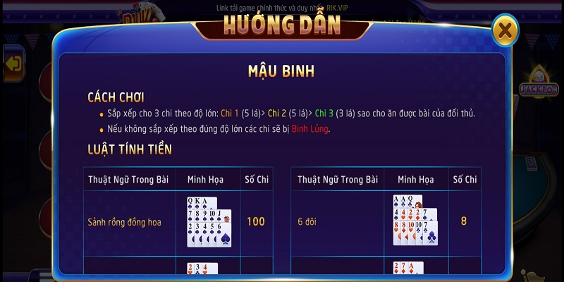 Hướng dẫn về cách chơi Mậu Binh Rikvip luôn thắng lớn